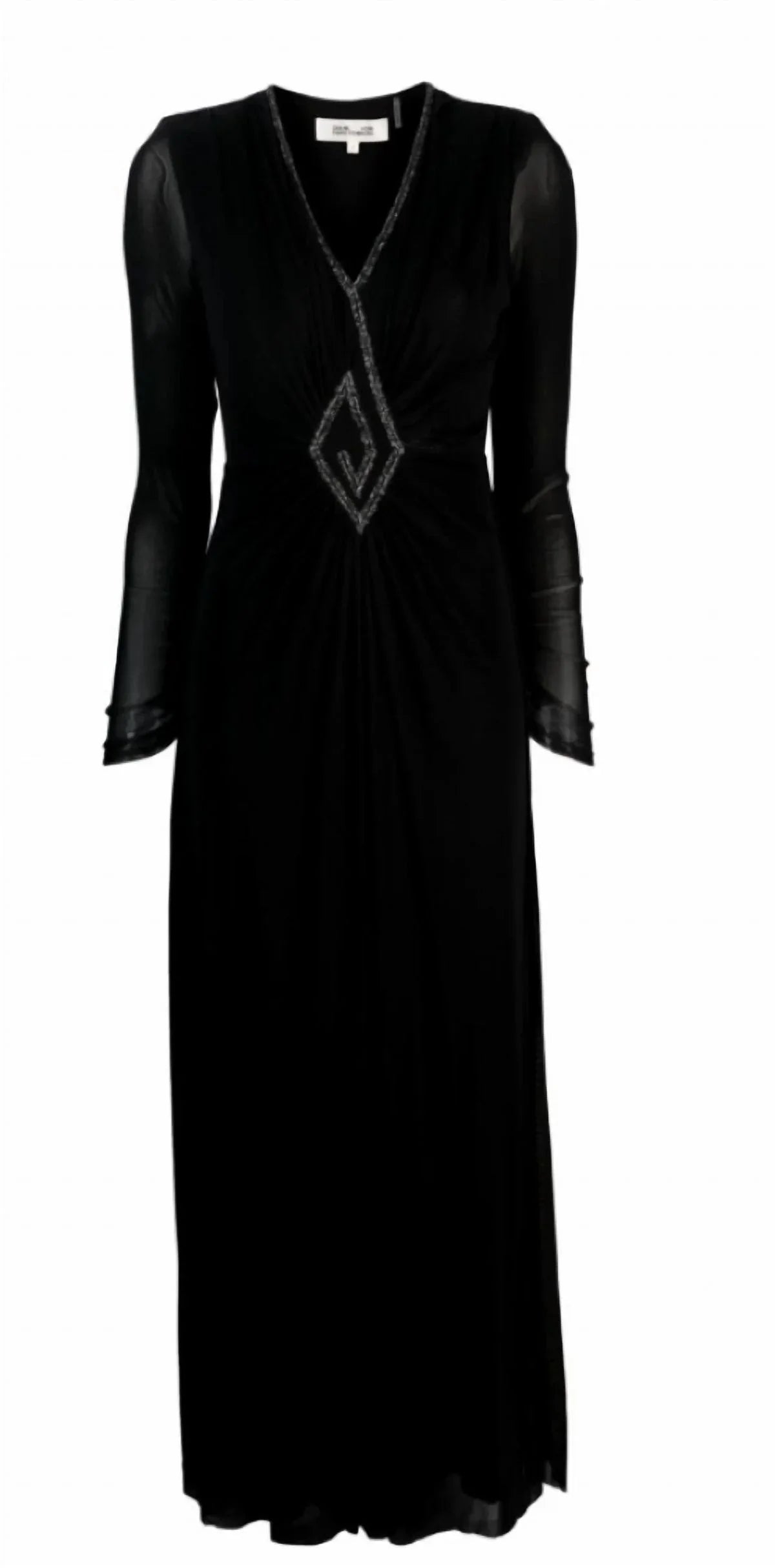 Women's Diane Von Furstenberg Evening Size S Straight Gown Black