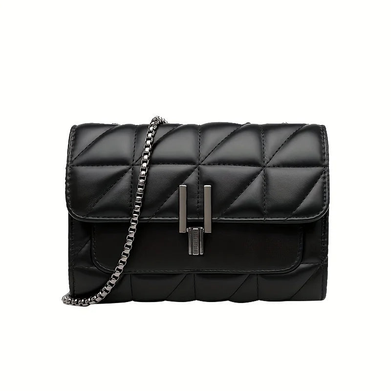 MICHROE Quilted Crossbody Women‘s Bag PU Leather Chic Lightweight Luxury Argyle Pattern Shoulder Purse With Chain Strap