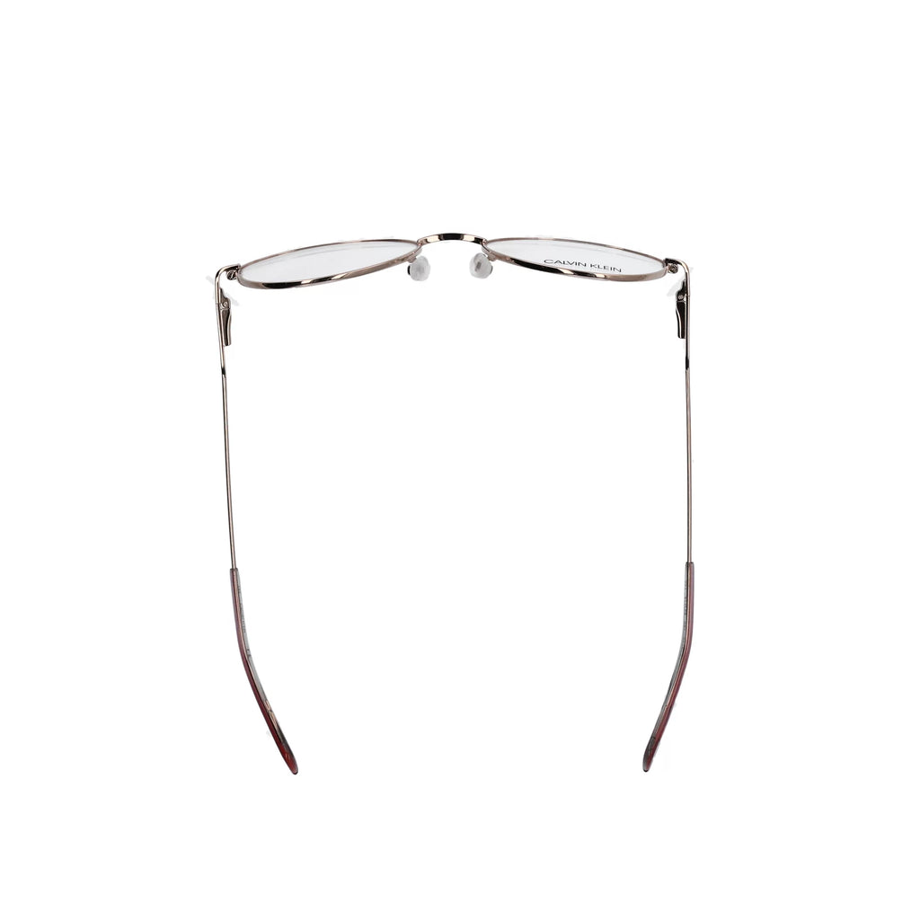 Calvin Klein Women's Round Eyeglasses, CK19130G, Rose Gold, 52-18-140, with Case