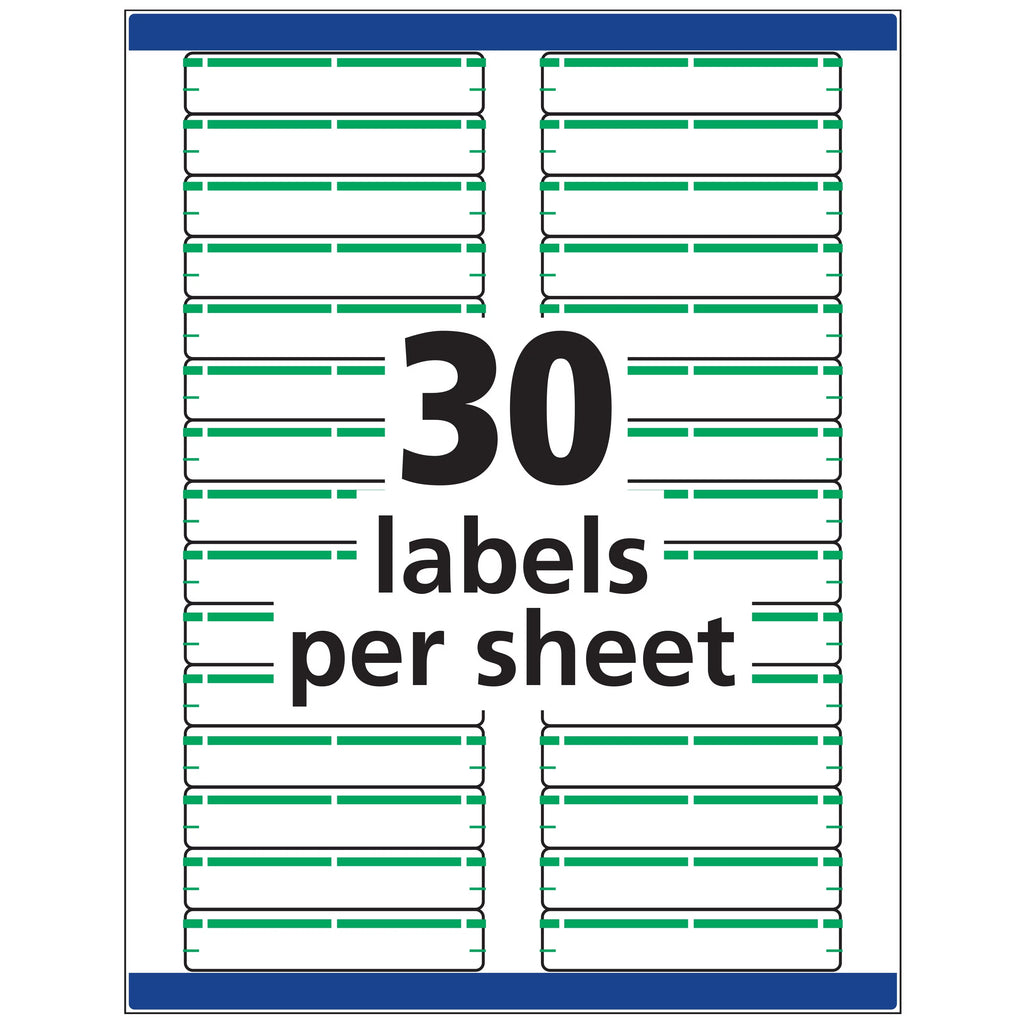 Avery TrueBlock File Folder Labels, Sure Feed Technology, Permanent Adhesive, Green, 2/3" x 3-7/16", 1,500 Labels (5866)