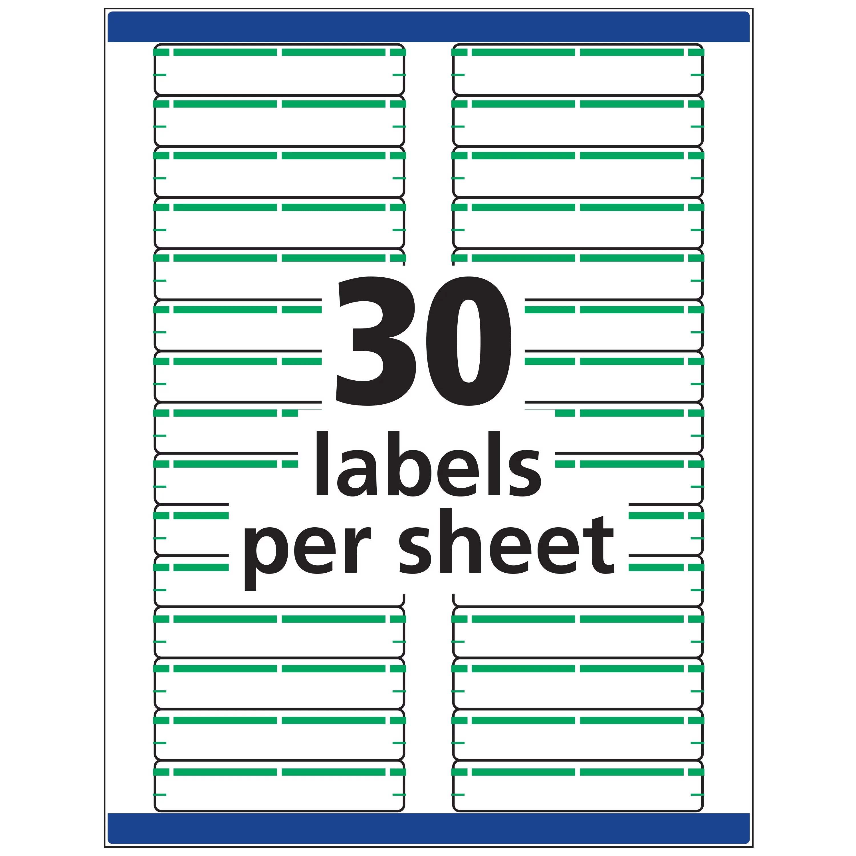 Avery TrueBlock File Folder Labels, Sure Feed Technology, Permanent Adhesive, Green, 2/3" x 3-7/16", 1,500 Labels (5866)