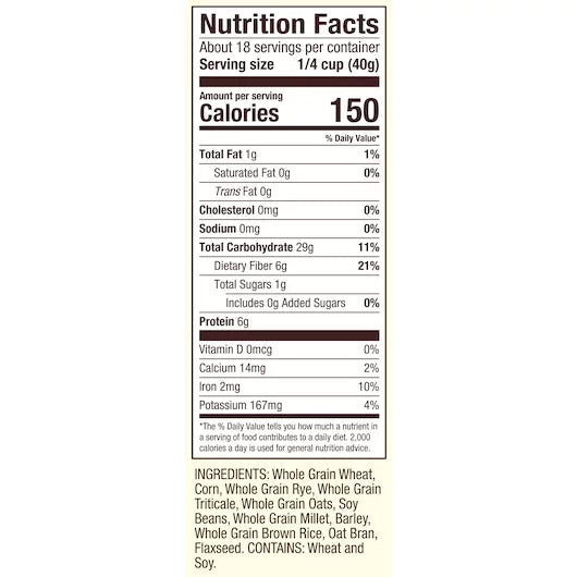 Bobs Red Mill 10 Grain Cereal, 25 Ounce -- 4 per case.