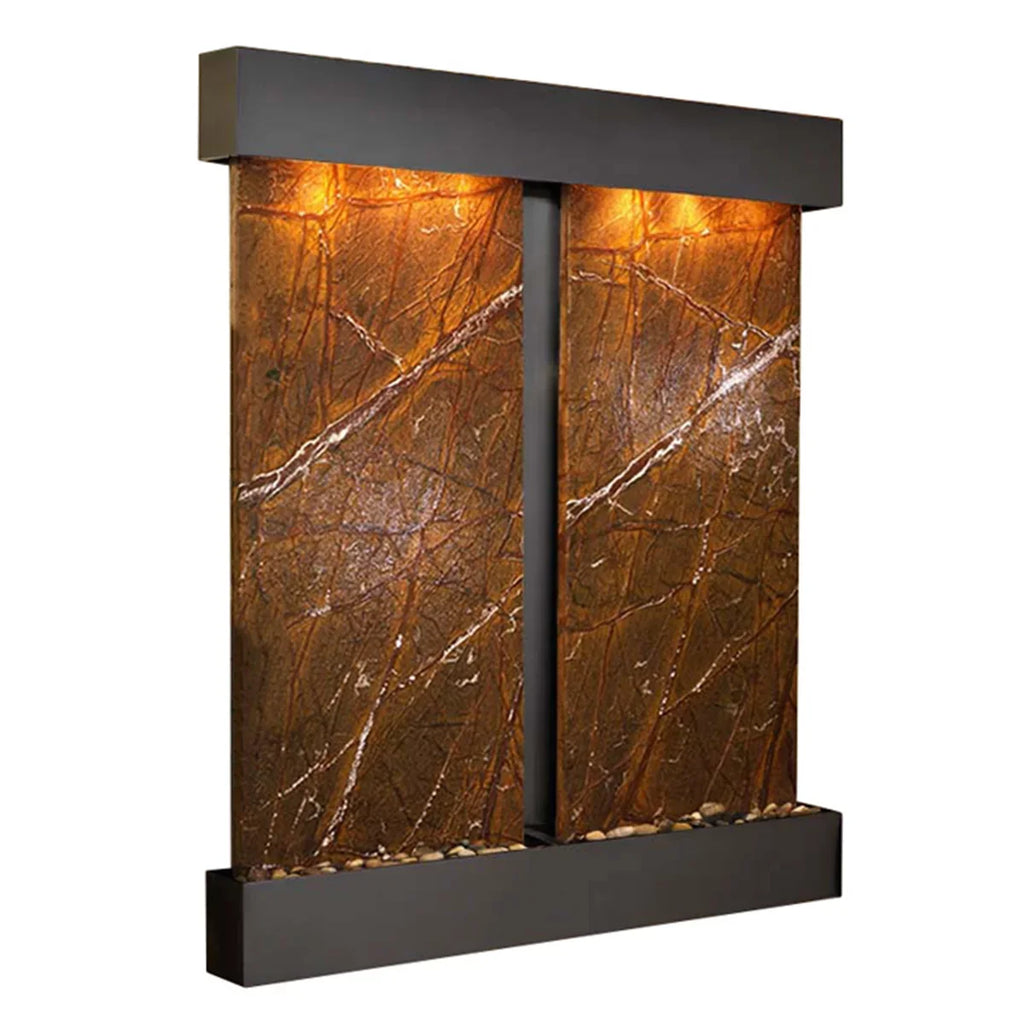 Adagio CFS2006 Cottonwood Falls - Brown Rainforest Marble Wall Fountain