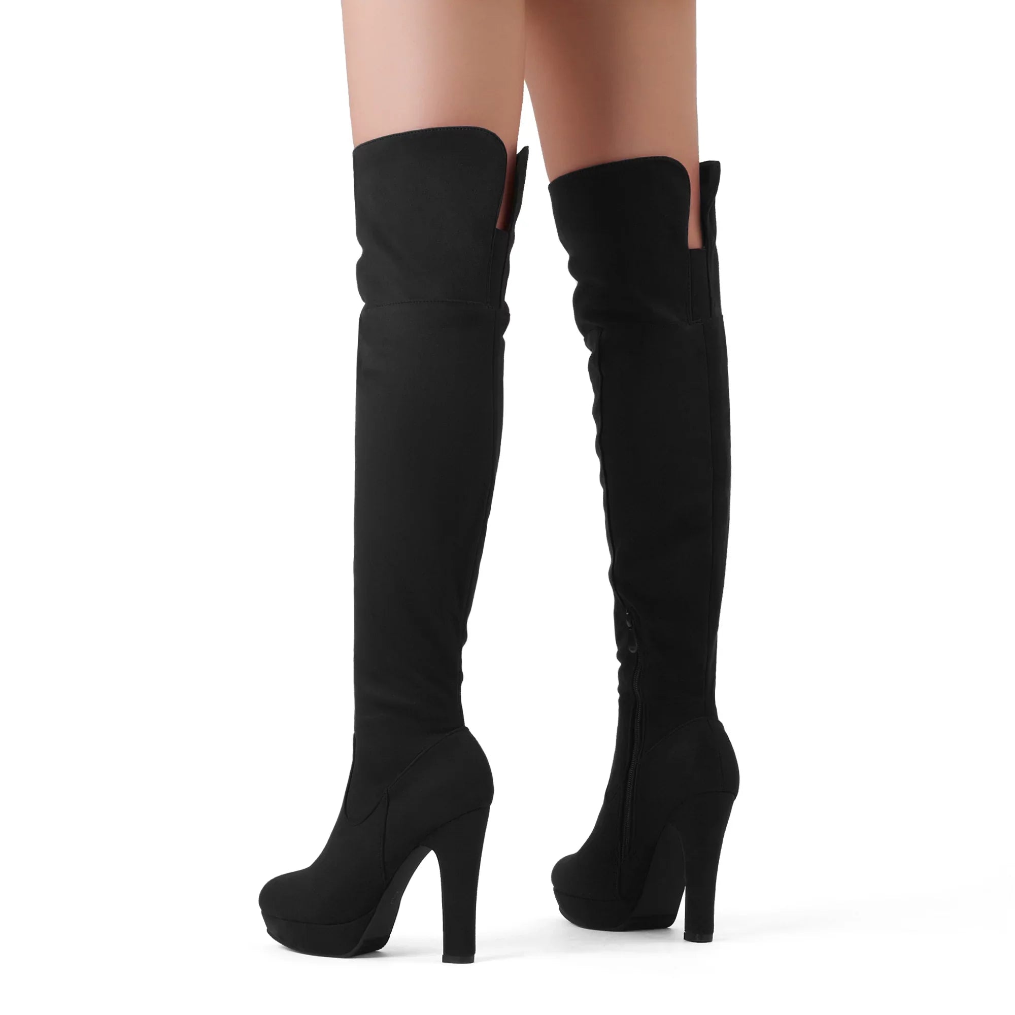 DREAM PAIRS Women's Fashion Thigh High Chunky Heel Platform Over The Knee Boots HIGHPLAT BLACK Size 7.5