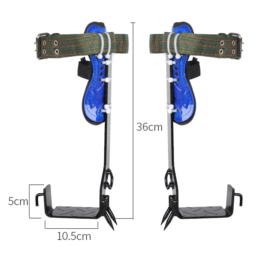 Tree Climbing Spikes Set 2 Gears with Adjustable Safety Harness Belt Straps, Tree Pole Climbing Shoes Tool for Picking Fruit, Hunting Observation, Indoor Climbing and Sports