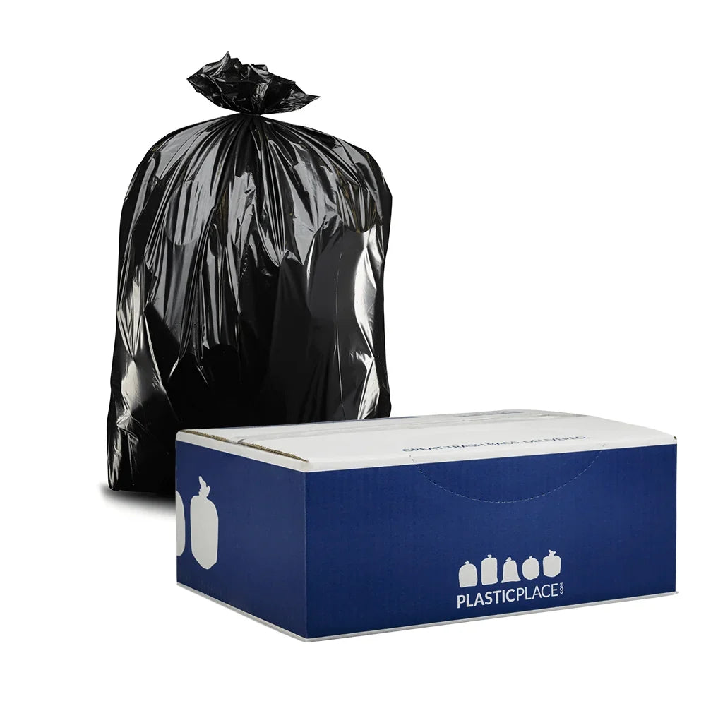 Plasticplace 55-60 Gallon Contractor Bags, 25 Count, Black
