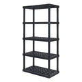 IRIS USA 5-Tier Large Plastic Rack Storage Shelf with 500 lb. Total Capacity, Black
