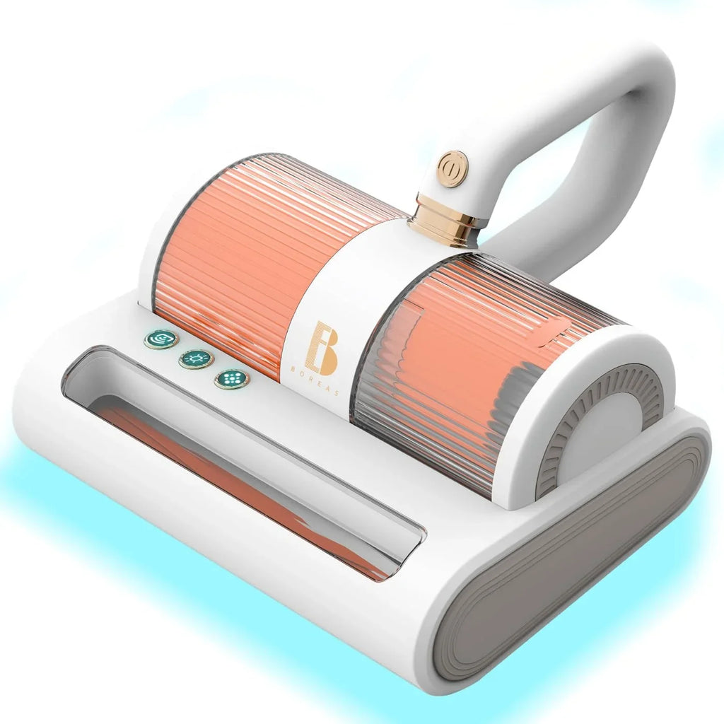 Handheld Allergen Vacuum Cleaner with Dual Motors Ultrasonic UV Bed Vacuum for Allergies and Pet, eliminates Allergens/Mite,14kpa | Strong Beating | True HEPA removes Hair,Crumbs,Dust, VC0011
