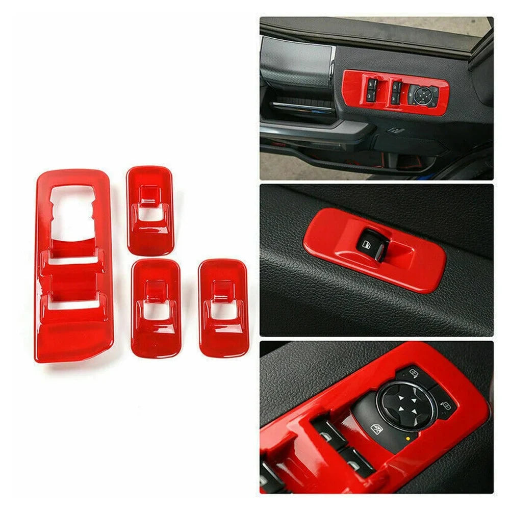 Teledu F150 Red 28pcs Full Interior Set Center Console Cover Trim Kit
