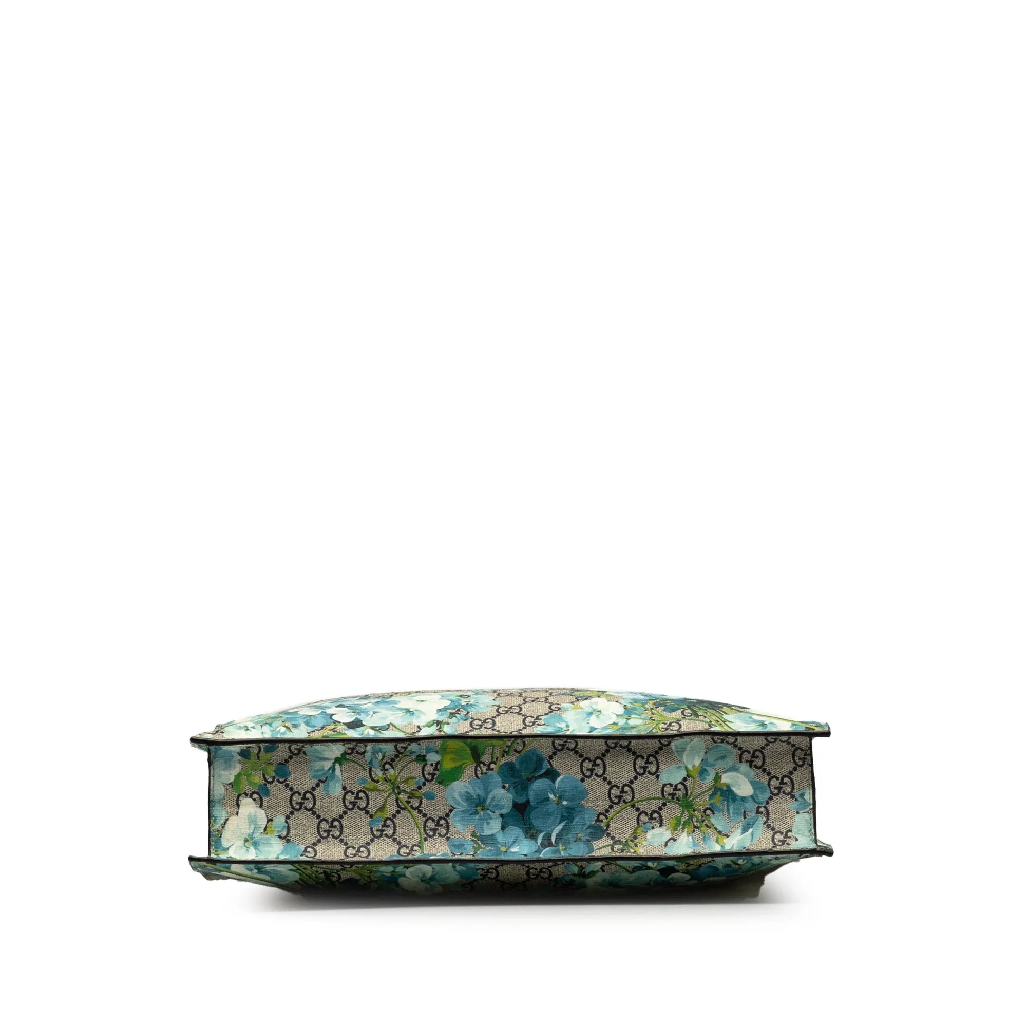 Pre-Owned Authenticated Gucci GG Supreme Blooms Convertible Soft Tote Coated Canvas Fabric Blue Satchel Unisex (Good)