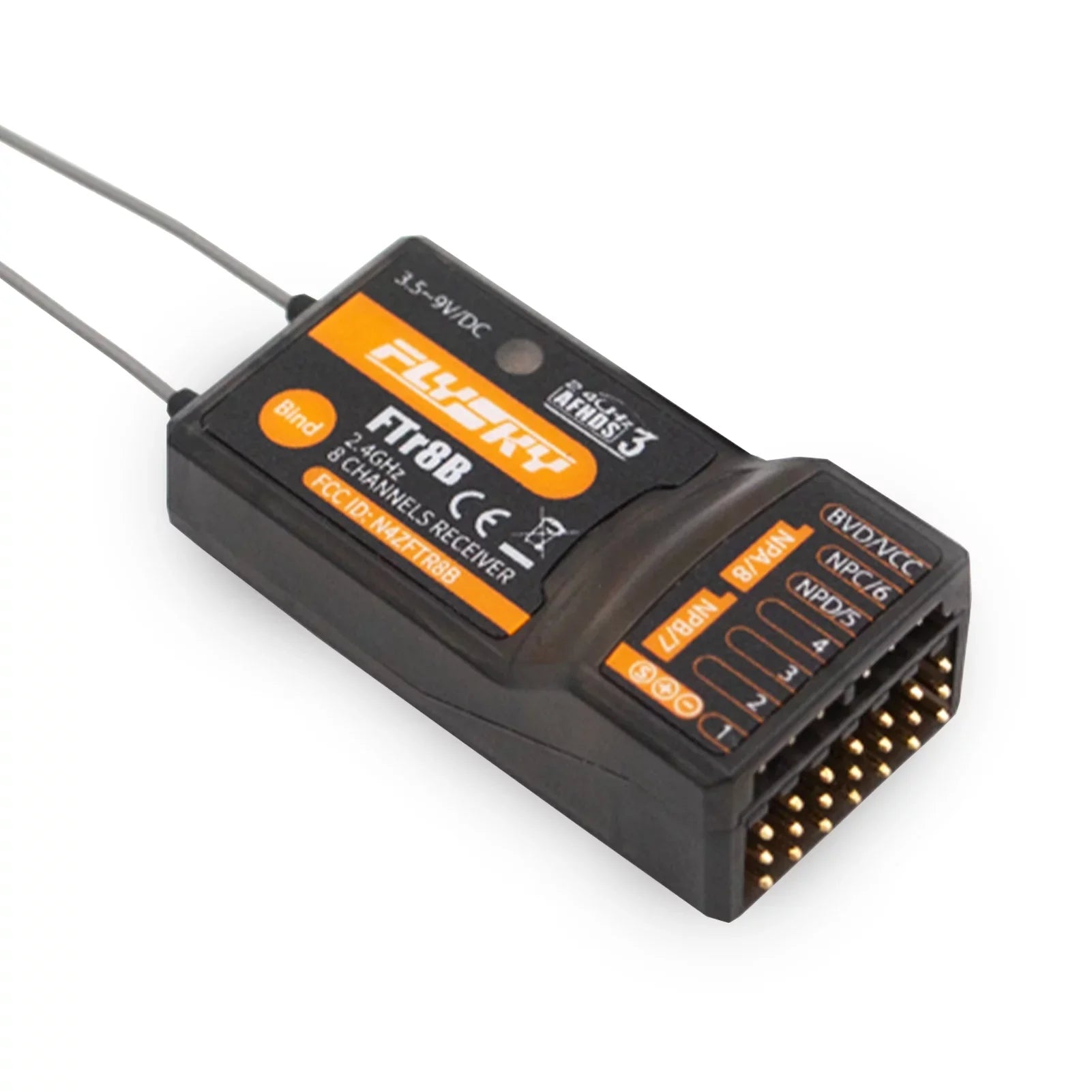 FTr8B 2.4GHz 8CH Receiver for RC Airplane Helicopter Fixed Wing Glider Engineering Vehicle Drone Dual PWMPPMi.BUSS.BUS Output Compatible with AFHDS3 Transmitters RF Modules PL18 NB4