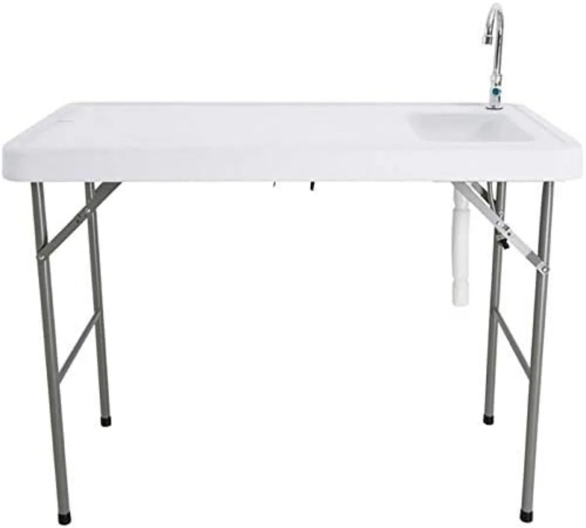 Portable Folding Fish Table, Folding Fish Cleaning Table with Sink & Faucet, Outdoor Folding Camping Sink Table for Picnic Garden Kitchen Camping