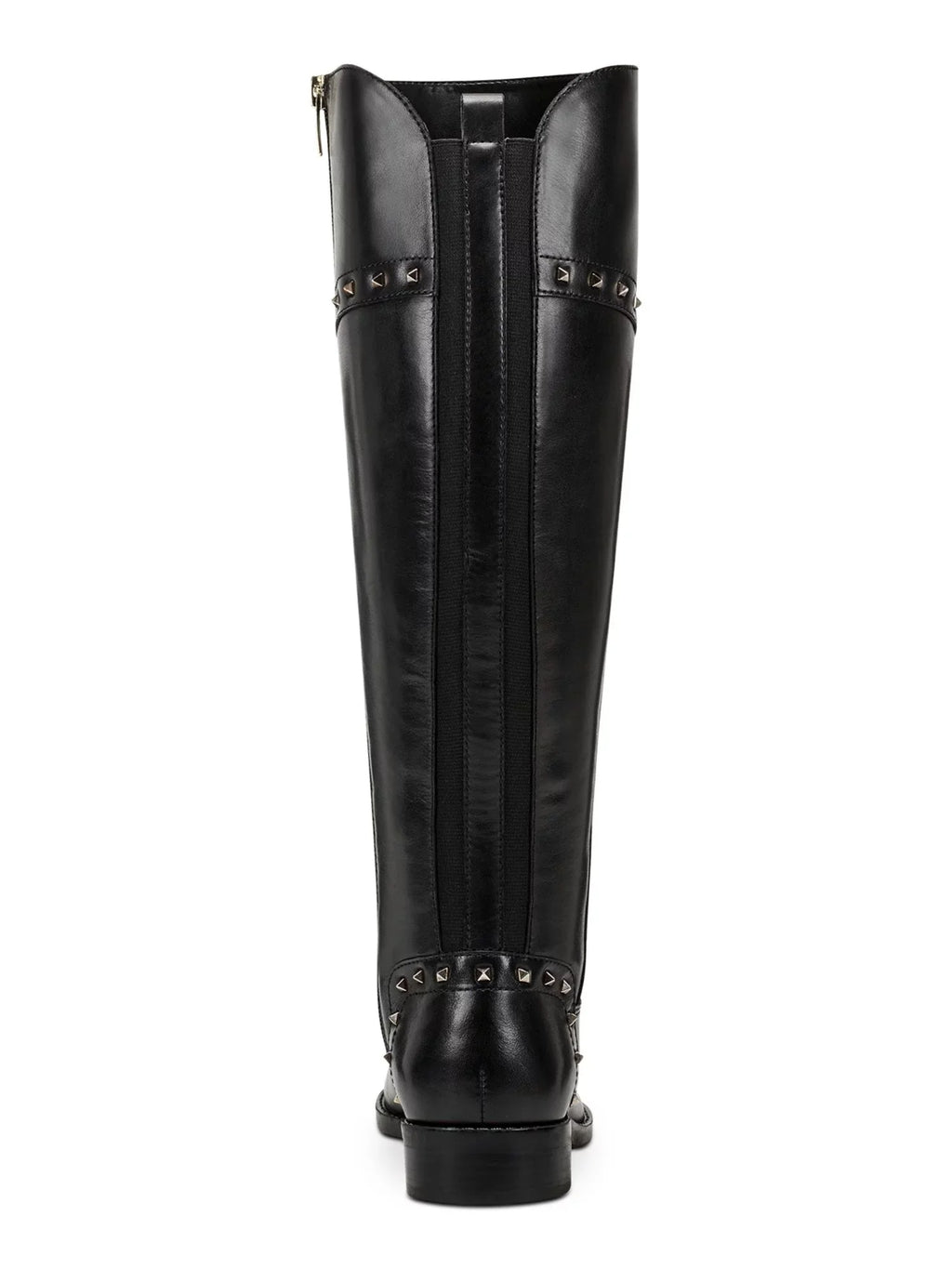 MARC FISHER Womens Black Flex Gore Back Accents Studded Cushioned Slip Resistant Liquid Resistant Secalm Round Toe Block Heel Zip-Up Riding Boot 6.5 M
