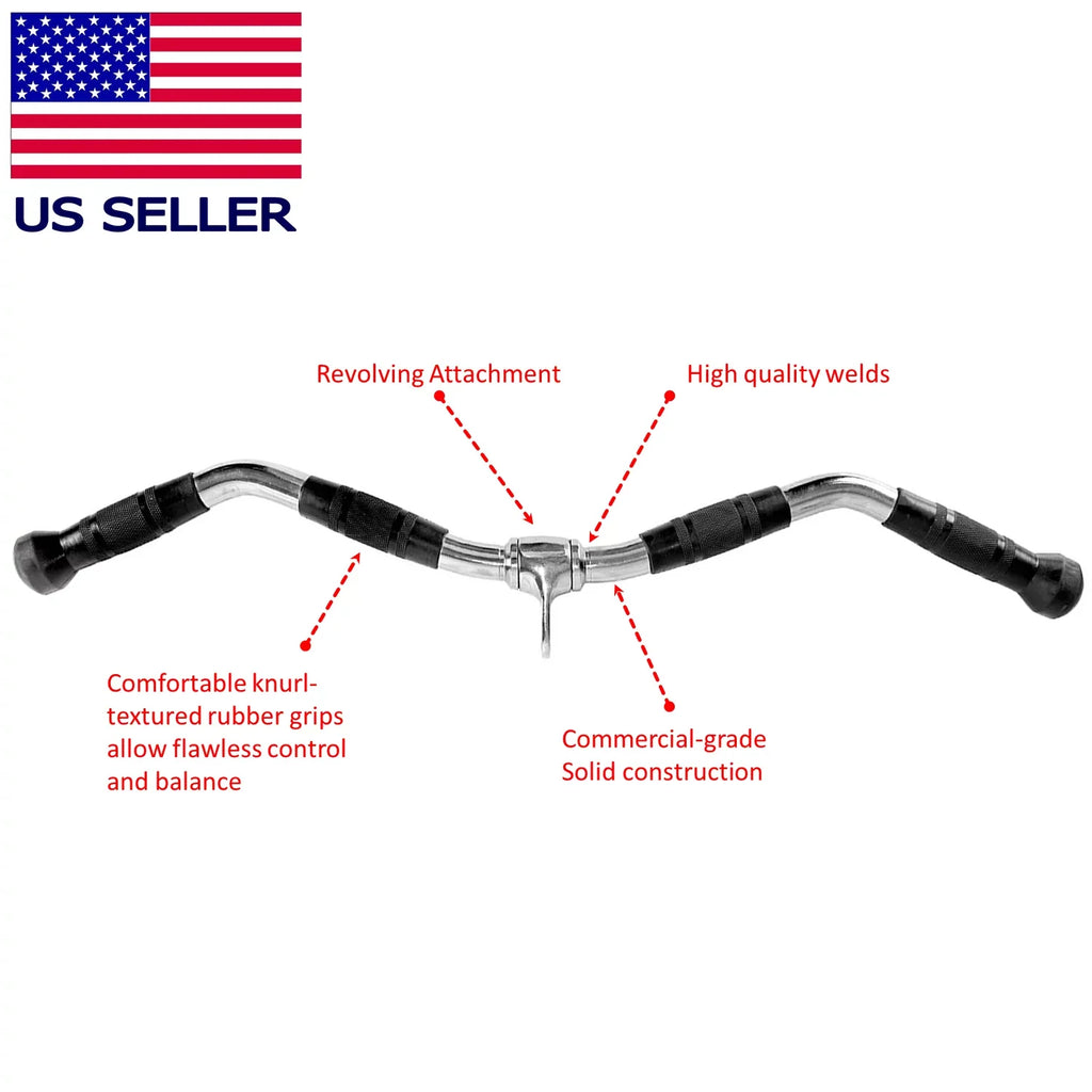 Fitness Maniac tricep pull down cable attachment machine attachments for gym exercise handle triceps tricept accessories home men bar pushdown workout 30 inches curl bar