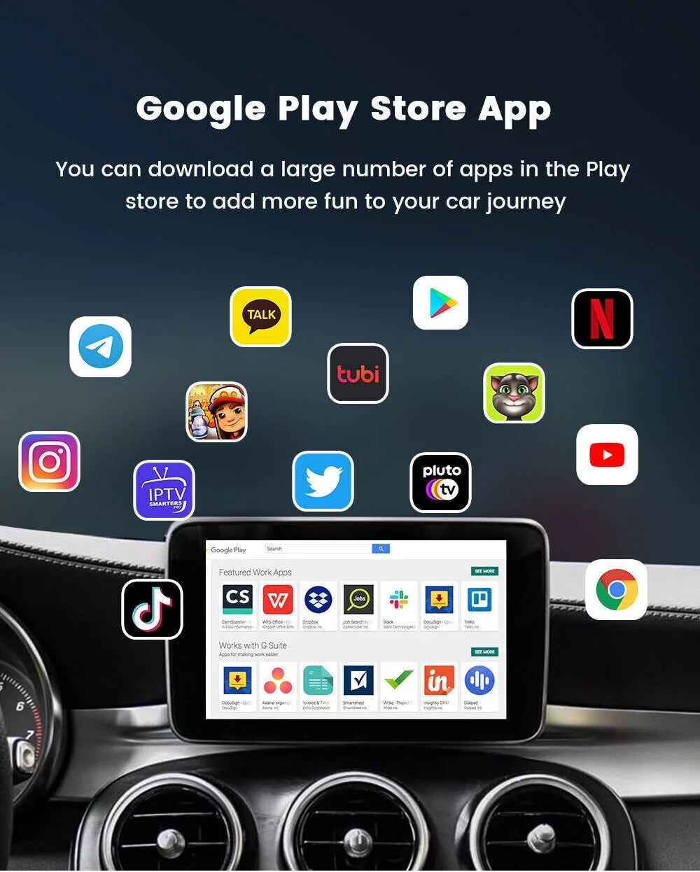 Binize Android 9 Dash Cam Wireless Android Auto & Wireless CarPlay Ai Box Mini Adapter 1080P DashCam 4G+64G