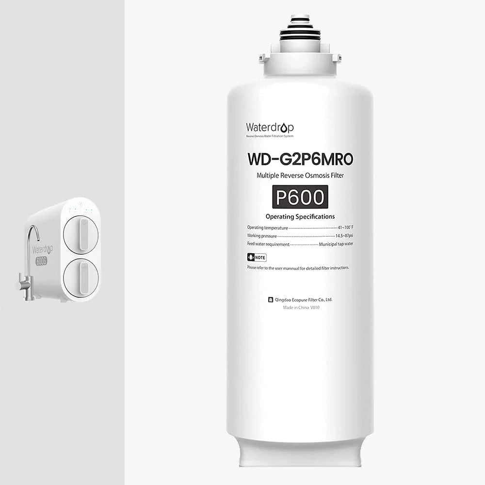 Liquid WD-G2P600-RO Filter, Replacement for WD-G2P600-W Reverse Osmosis System, 2-year Lifetime, Reduce PFAS