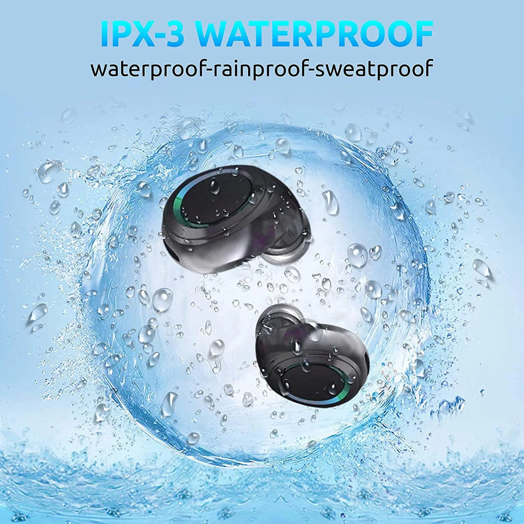 Wireless V5.1 PRO Earbuds Compatible with Galaxy S21+ 5G/Plus/Ultra IPX3 BlueTooth Touch Liquid / Sweatproof / Noise Reduction with Mic (Black)