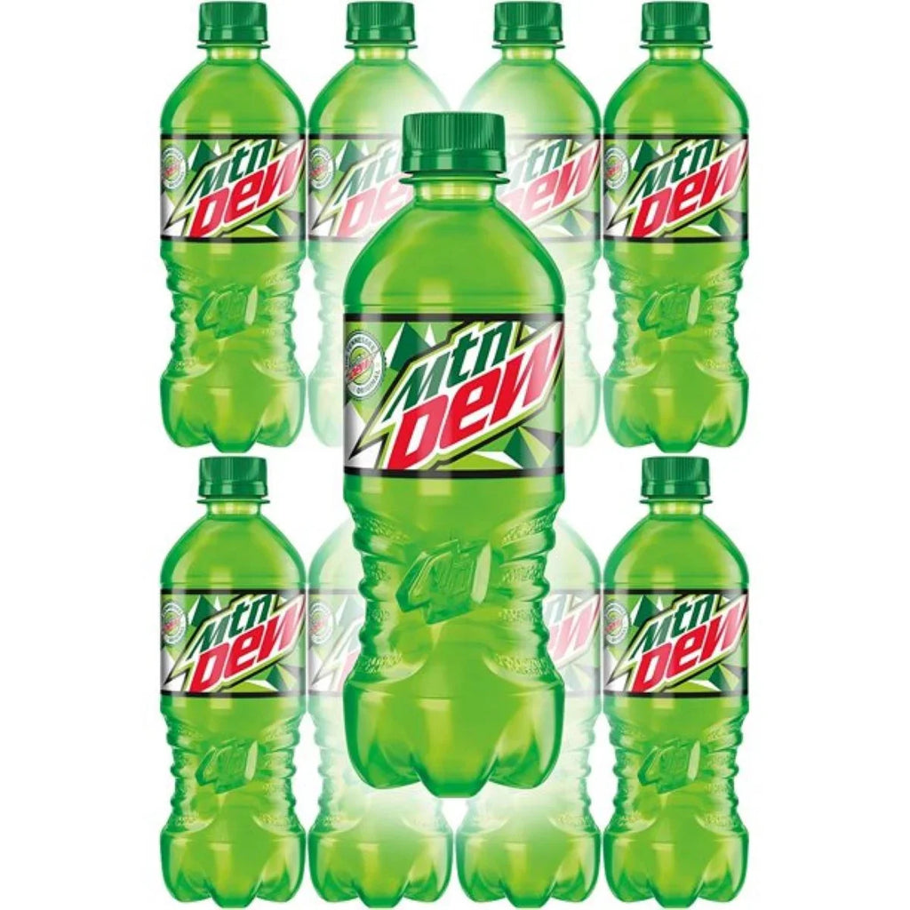 Mountain Dew Soda Pop 20oz Bottles, Quantity of 8