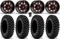 Fuel Lethal 15" Wheels Red 32" Warrior XT Sticky Tires Kawasaki Teryx Mule