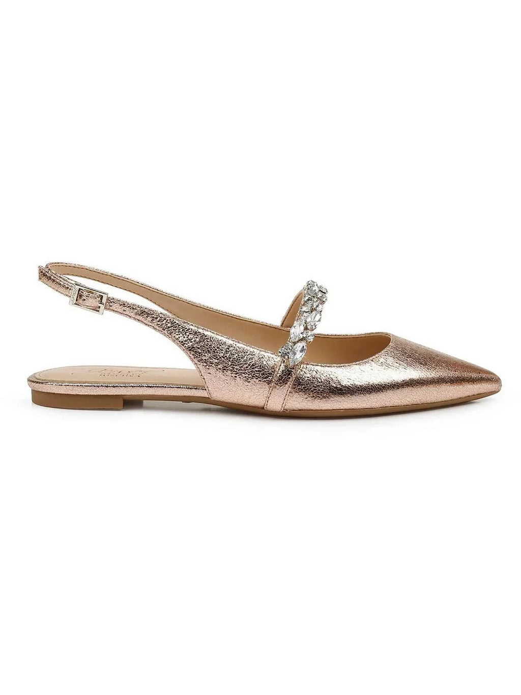 Jewel Badgley Mischka Womens Bambi Faux Leather Pointed Toe Slingbacks