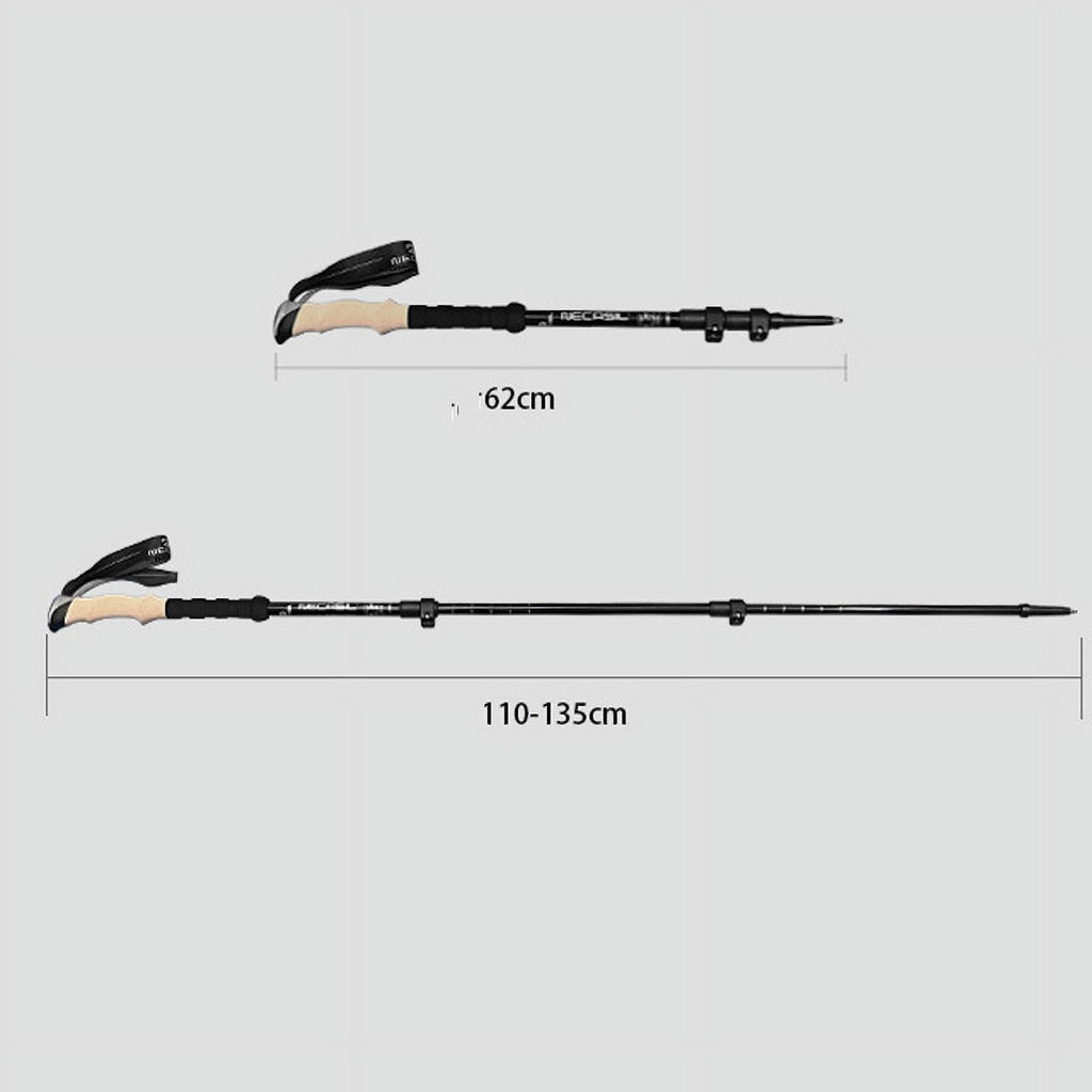 135cm aluminum outdoor hiking anti shock walking sticks telescopic trekking climbing poles ultralight walking canes