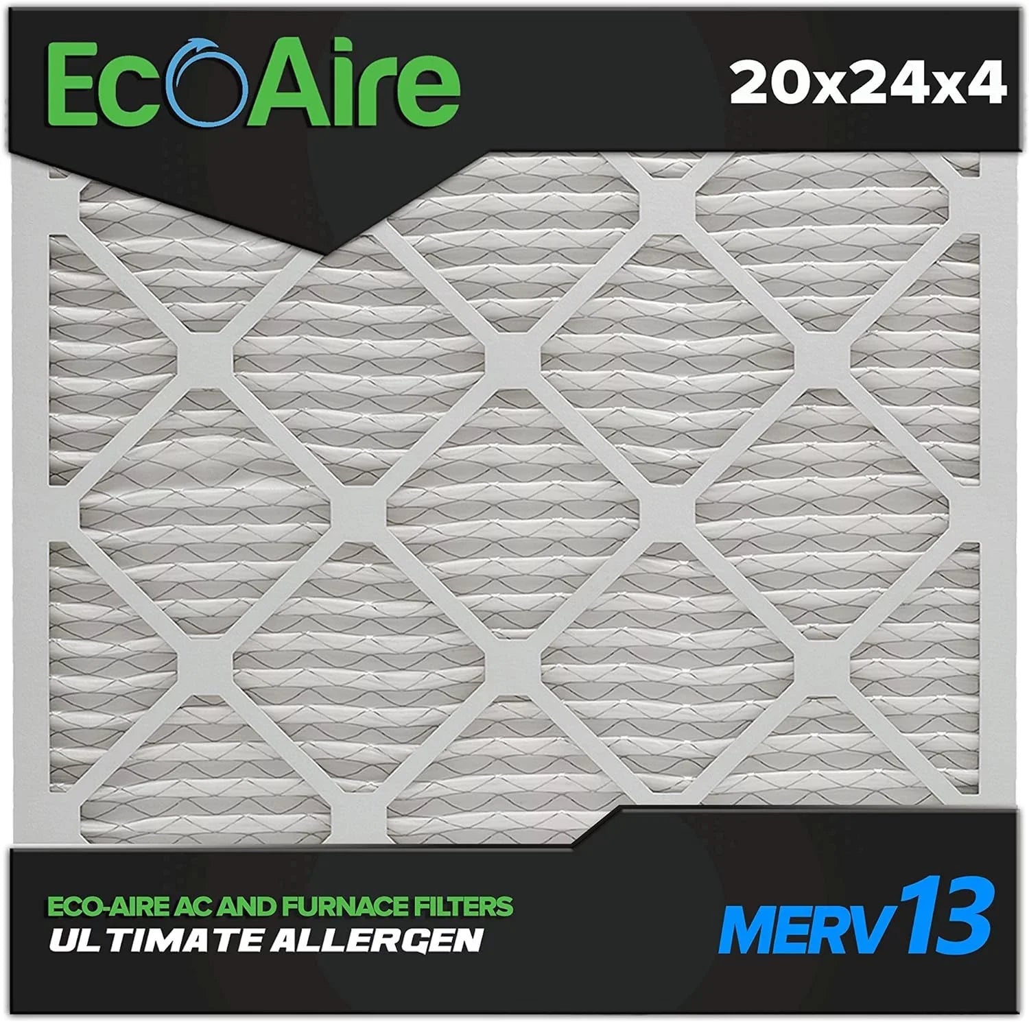 20X24x4 MERV 13, Pleated Air Filter, 20 X 24 X 4, Box Of 6, Made In The