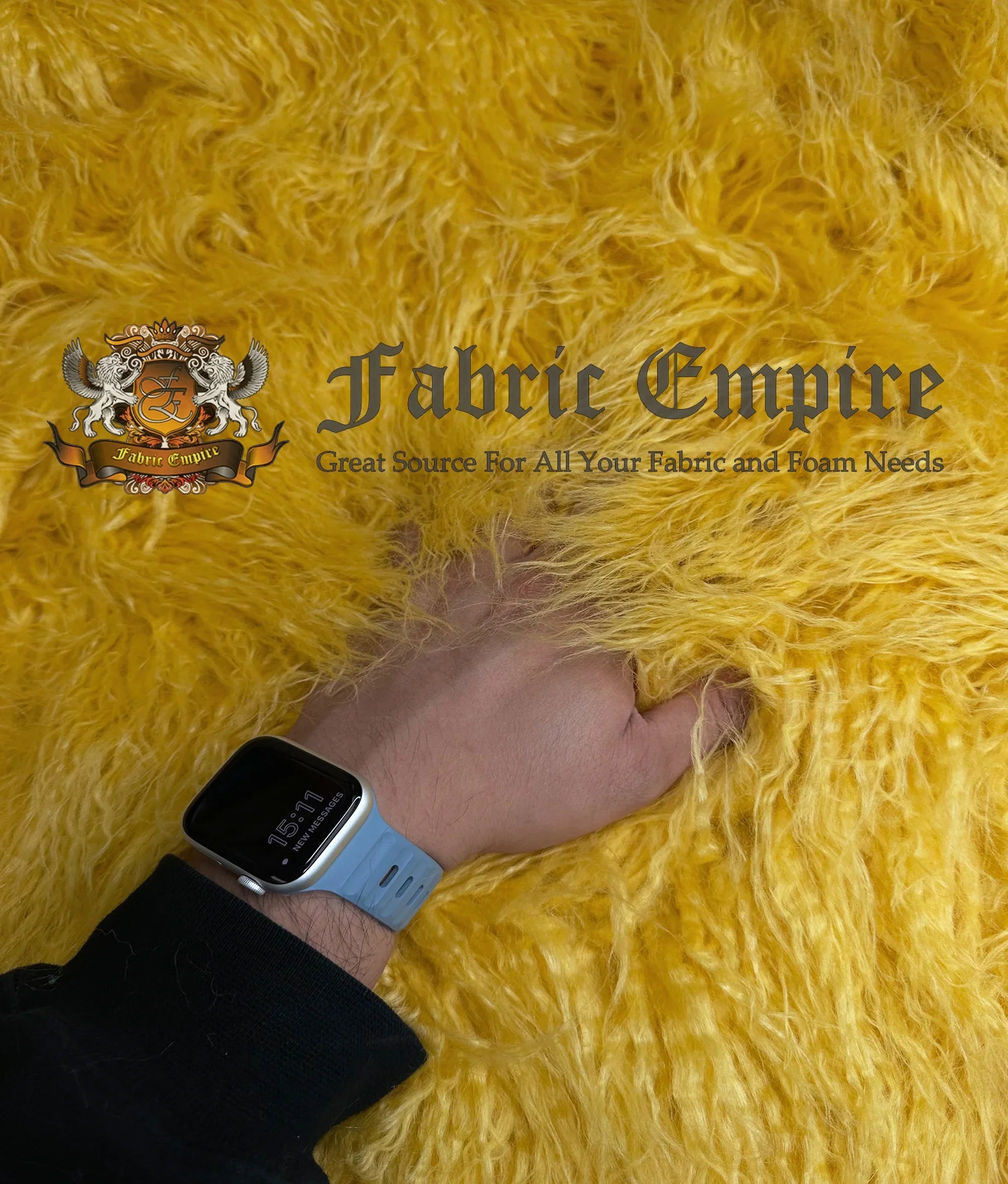 Faux Fake CURLY Yak FUR 3.5" LONG Pile Japanese Fire Retardant Yarn 2.3oz Per Yard / Craft, Sewing Cosplay 58" Wide Sold by Continuous Yard (Yellow)