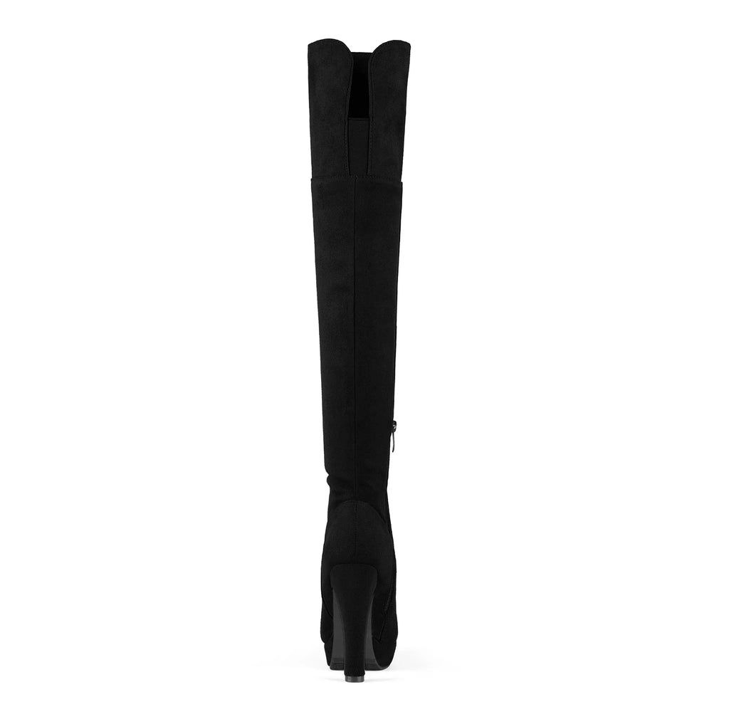 DREAM PAIRS Women's Fashion Thigh High Chunky Heel Platform Over The Knee Boots HIGHPLAT BLACK Size 7.5