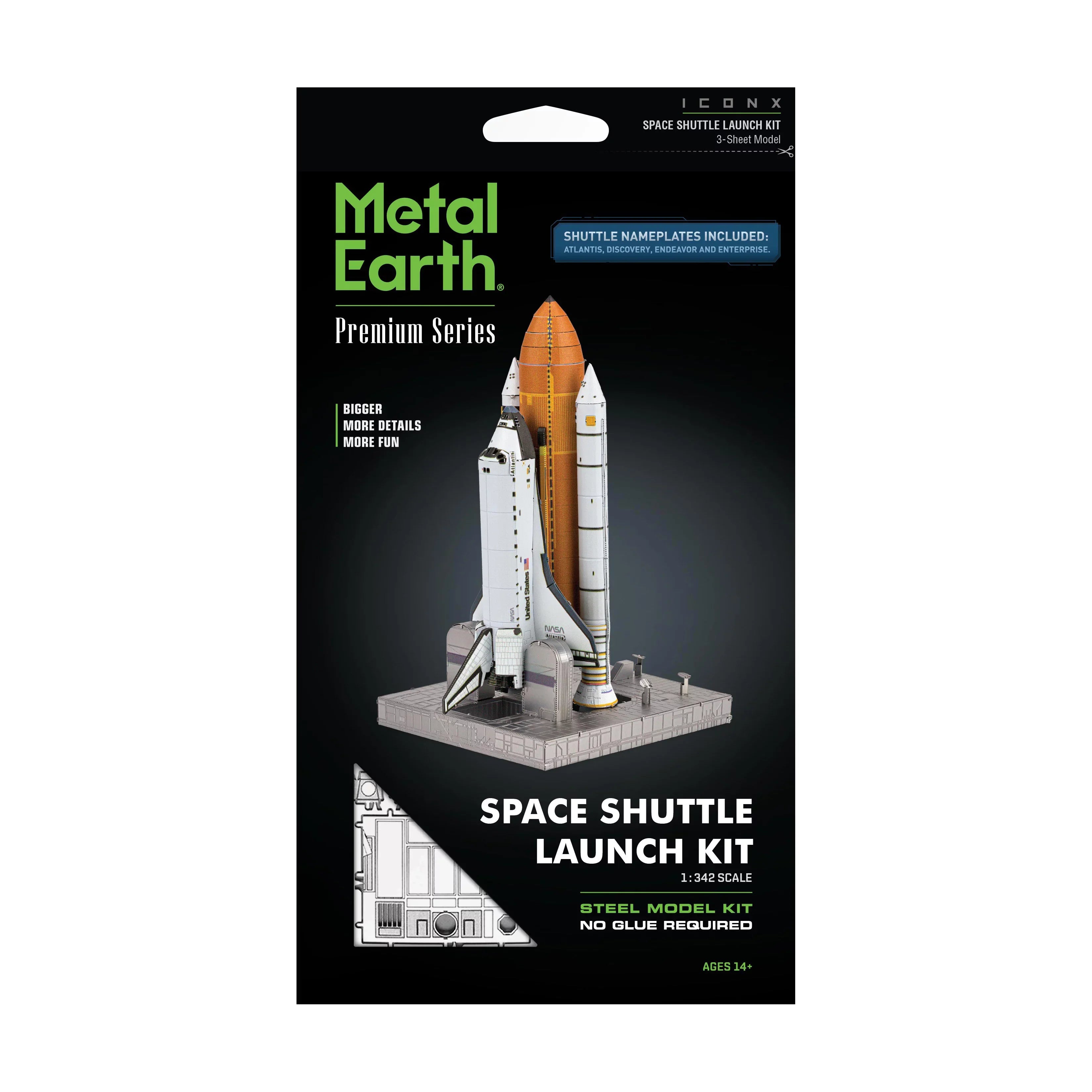 Fascinations Metal Earth Premium Series ICONX 3D Metal Model Kit - Space Shuttle Launch Kit