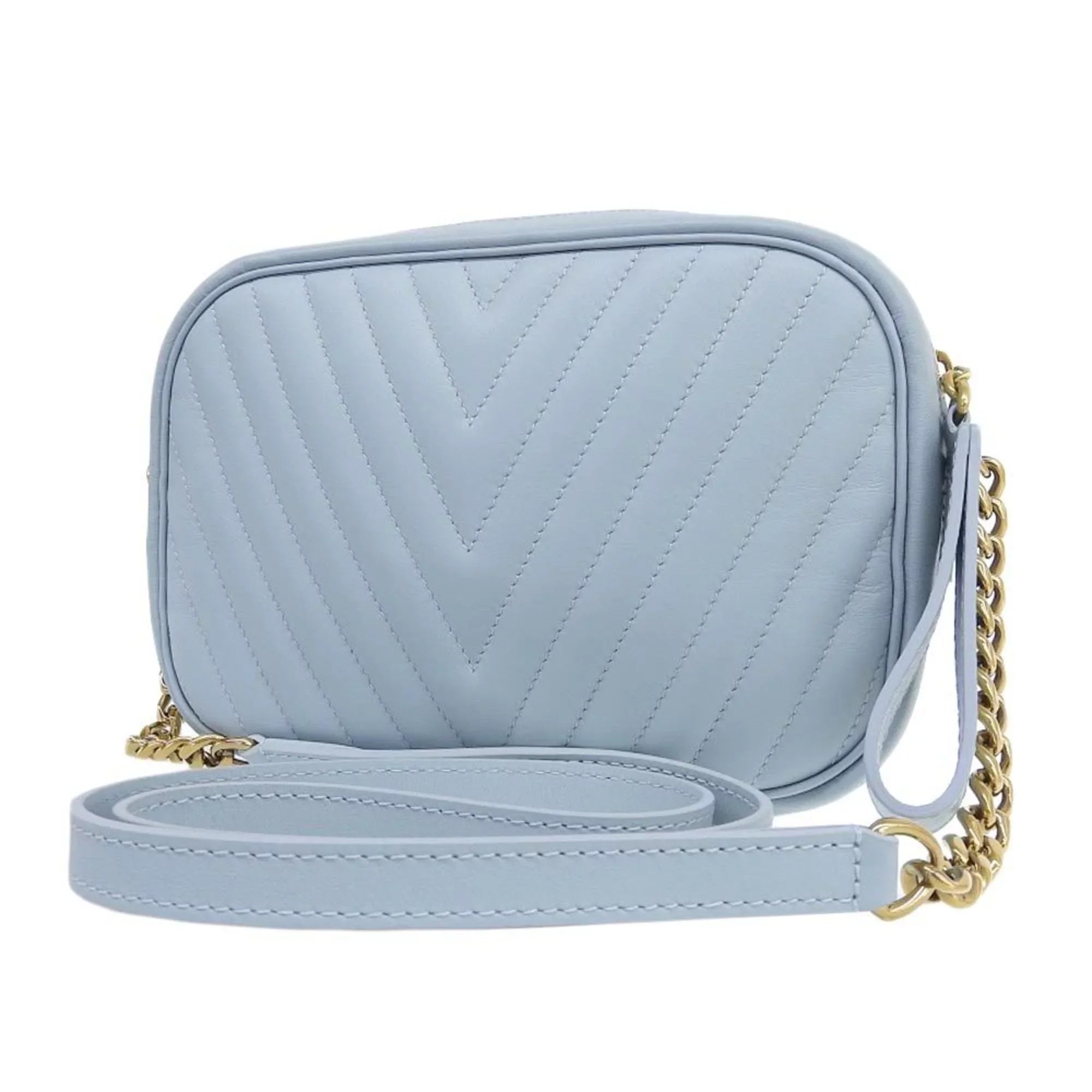 Pre-Owned Louis Vuitton LOUIS VUITTON Epi New Wave Camera Bag Shoulder LV Light Blue M55329 (Like New)
