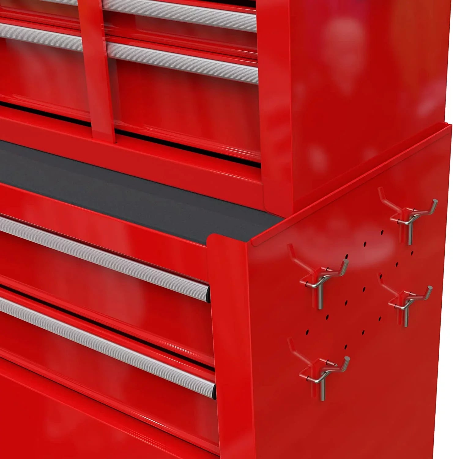 LoLado 8 Drawer Rolling Tool Chest with Wheels, High Capacity Tool Storage Cabinet & Tool Box Cart, Lockable Rolling Tool Chest with Drawers, Toolbox Organizer for Garage Warehouse Workshop - Red