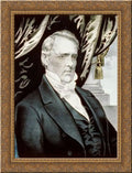 James Buchanan 24x18 Gold Ornate Wood Framed Canvas Art by Currier and Ives