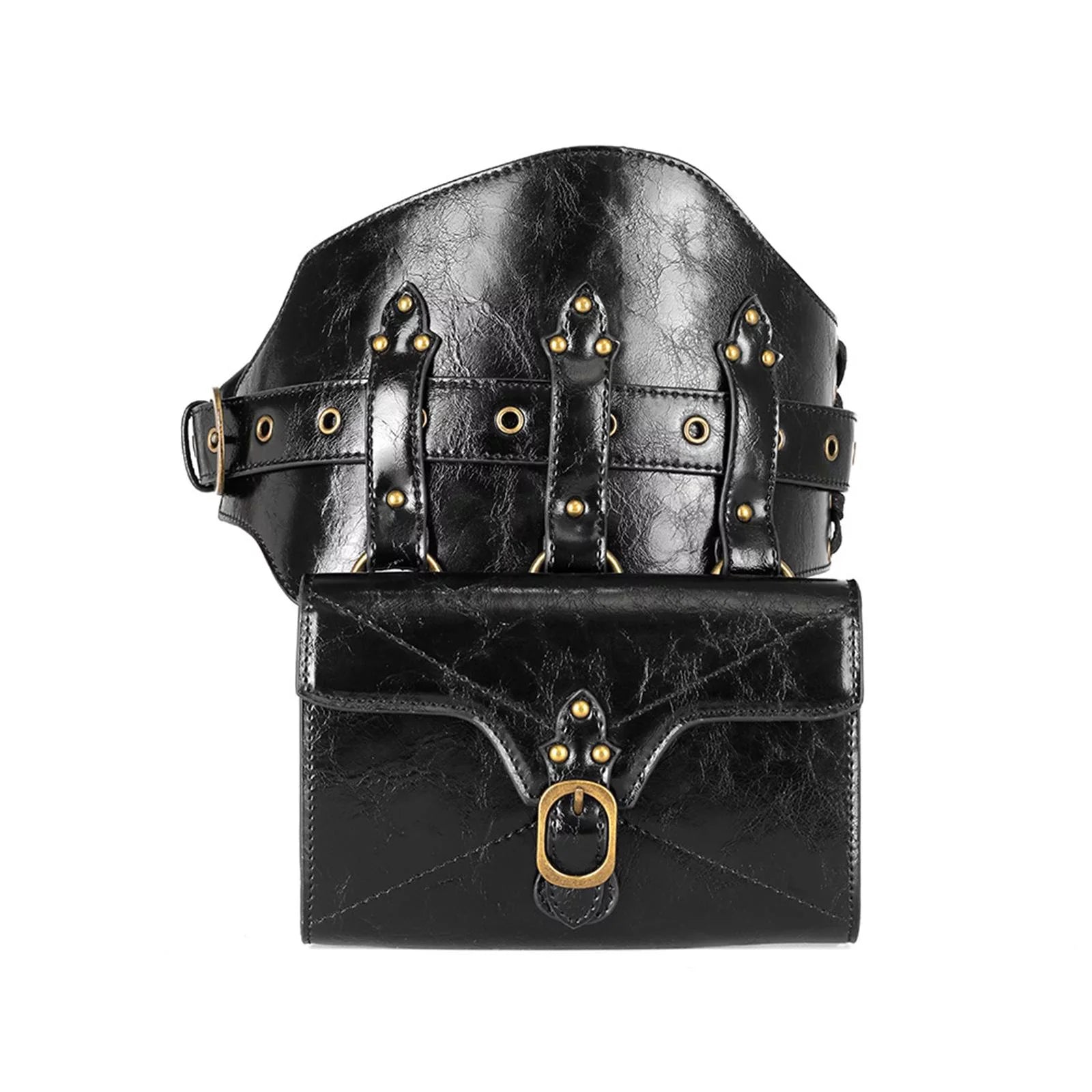 Gothic Waist Packs Fanny Pack Women Girls Handbag Portable Sturdy Punk Bag Steampunk Bag for Fishing Street Short Trips Dating Backpacking
