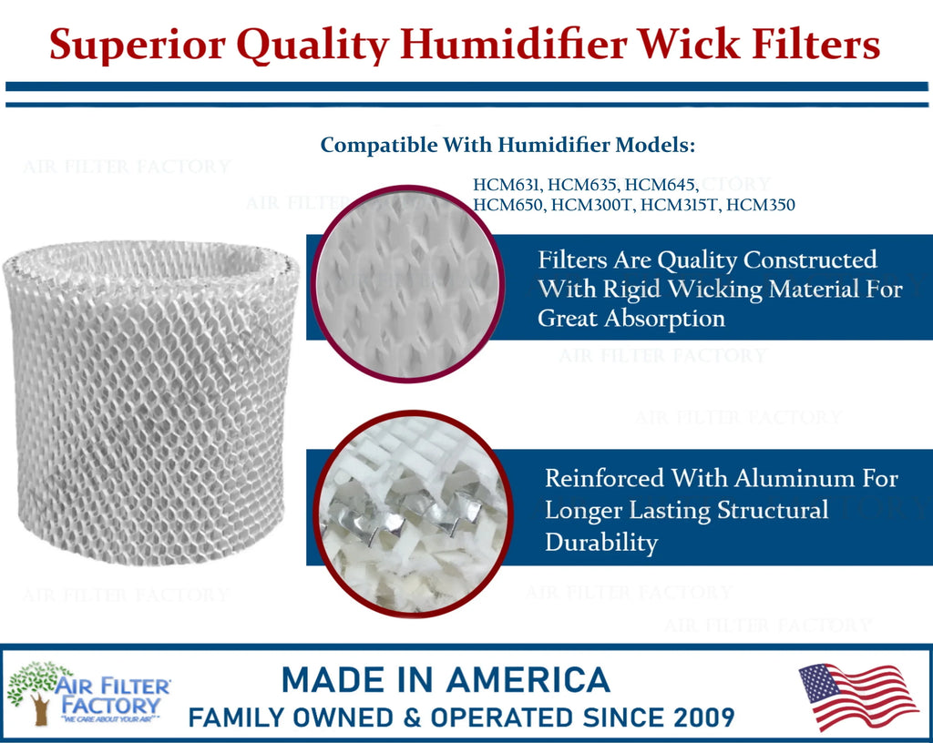 4-Pack Compatible with Honeywell HCM631, HCM635, HCM645, HCM650, HCM300T, HCM315T, HCM350 by Air Filter Factory