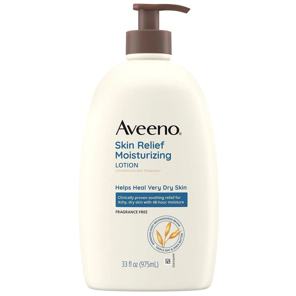 Aveeno Skin Relief Moisturizing Lotion for Very Dry Skin Fragrance-Free 33.0 fl oz Pack of 2