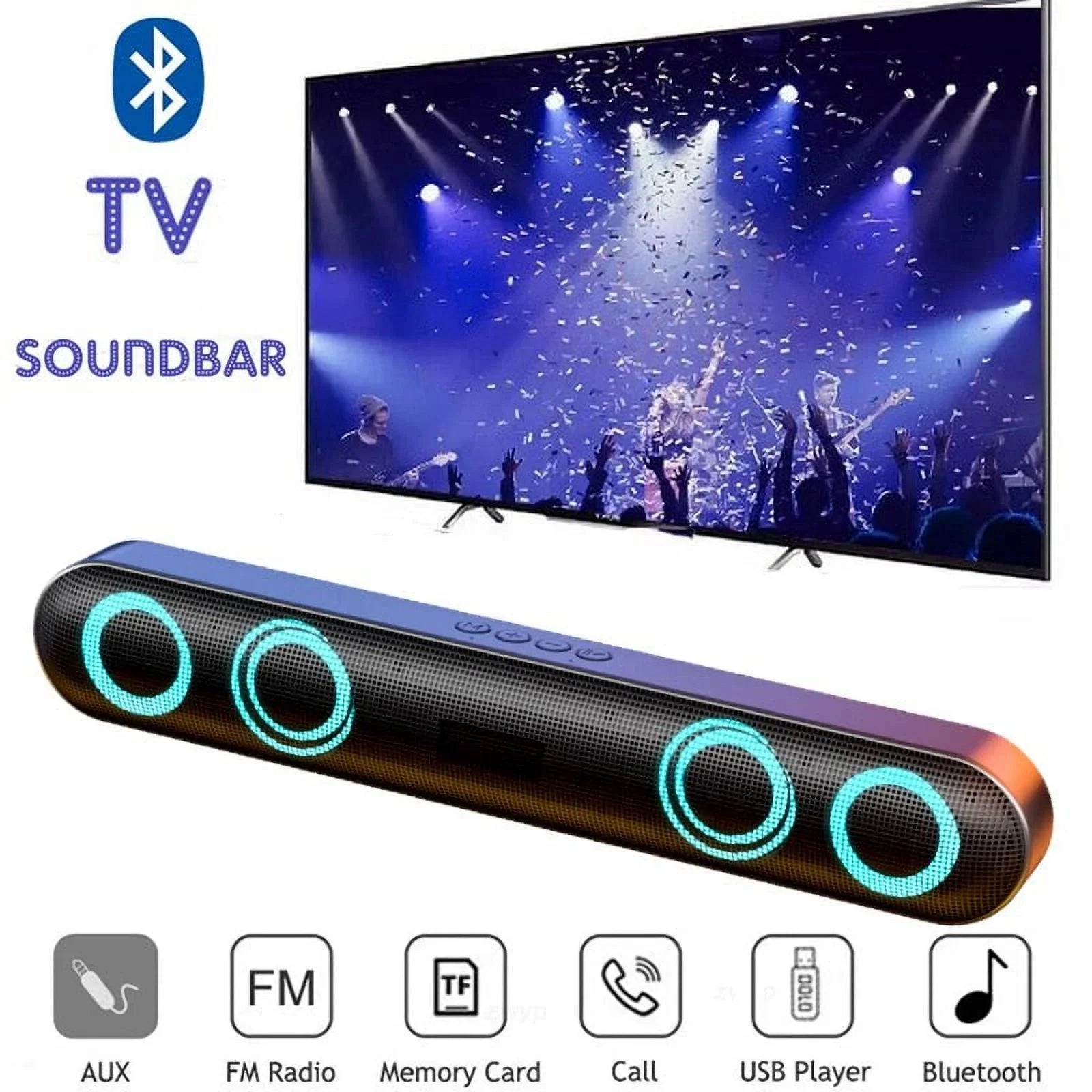 6D Surround Bluetooth Speaker Stereo Subwoofer Home Wireless Computer Sound Bar