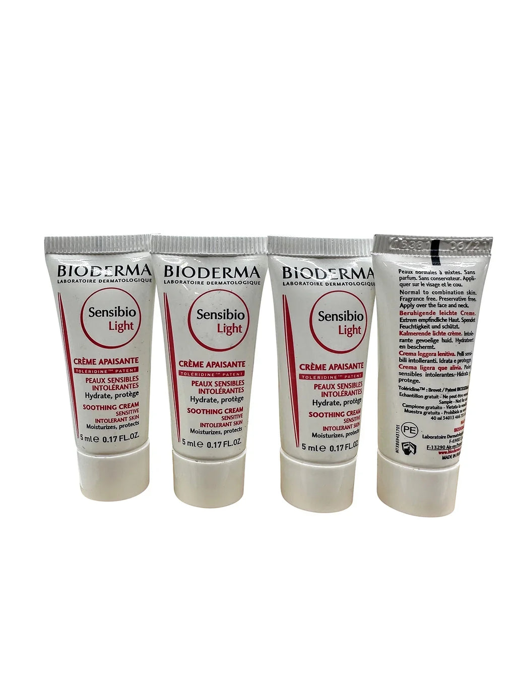 Bioderma Sensibio Light Soothing Cream Sensitive & Intolerant Skin 0.17 oz Set of 4