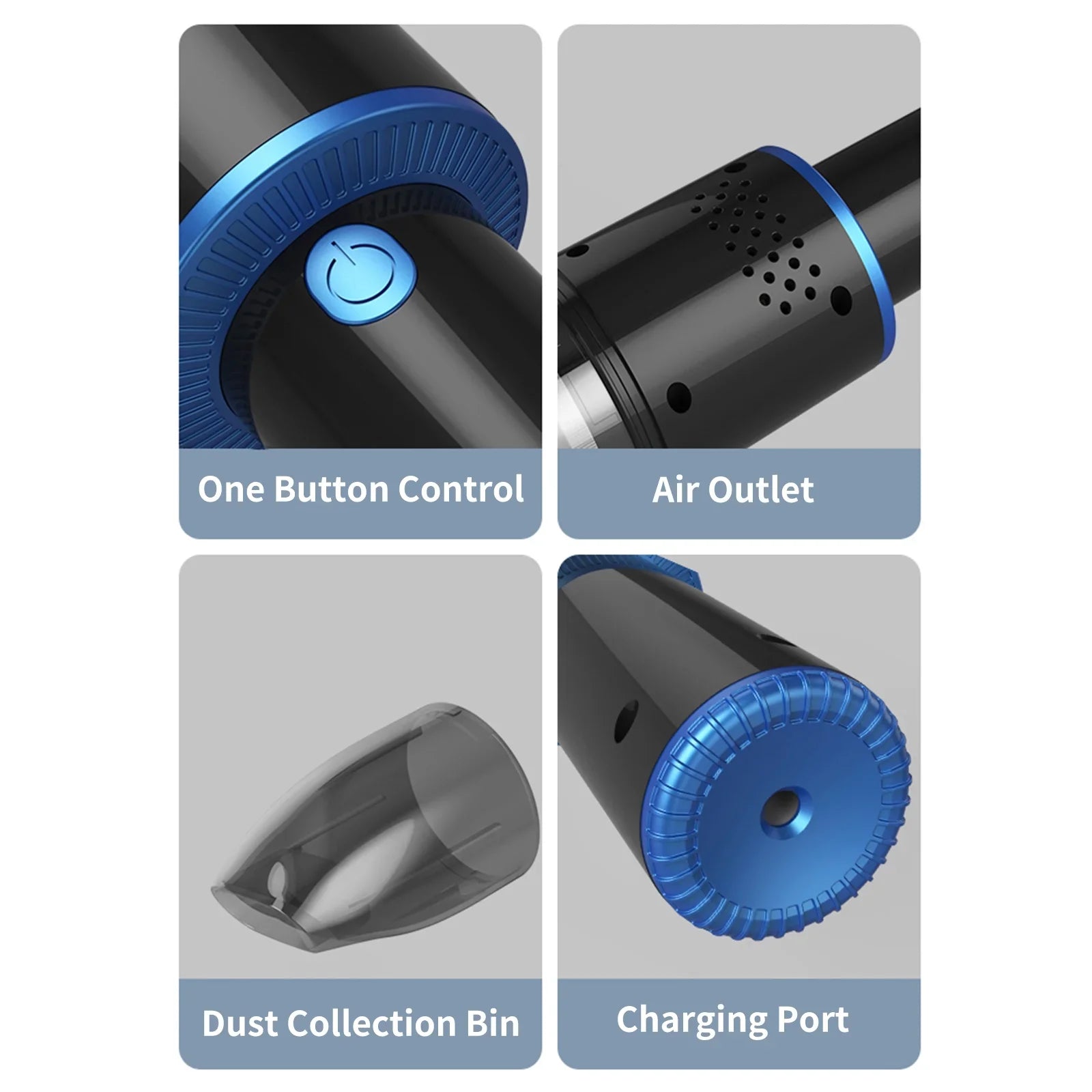Anself 10000Pa Car Cleaner Portable Handheld USB Cleaner 120W Strong Suction Cleaner for Pet Hair Dust Gravel Cleaning Home Office
