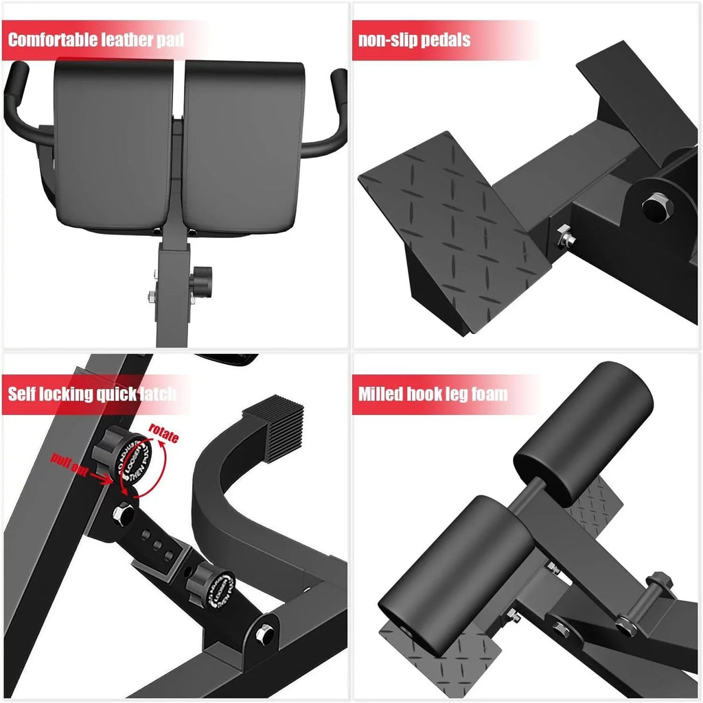 Denest Roman Chair Back Extension Machine - Lower Back Hyperextension Bench -Adjustable