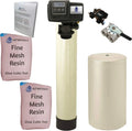 AFWFilters 2 cubic Foot 64k Whole Home Iron Pro Liquid Softener with Fine Mesh Resin, 3/4" Stainless Steel FNPT Connection, and Almond Tanks