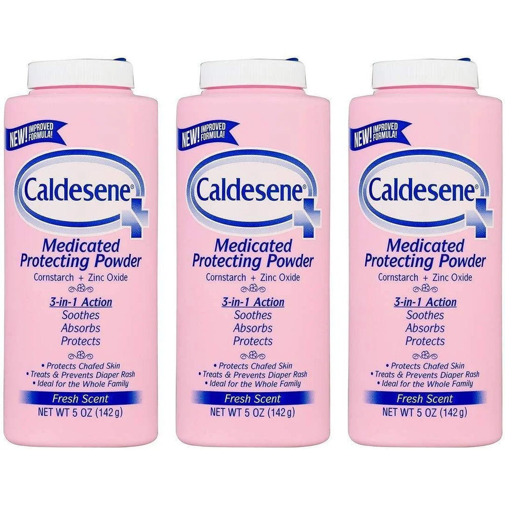 Caldesene Medicated Protecting Chafed Skin Powder Fresh Scent, 5oz, 3-Pack