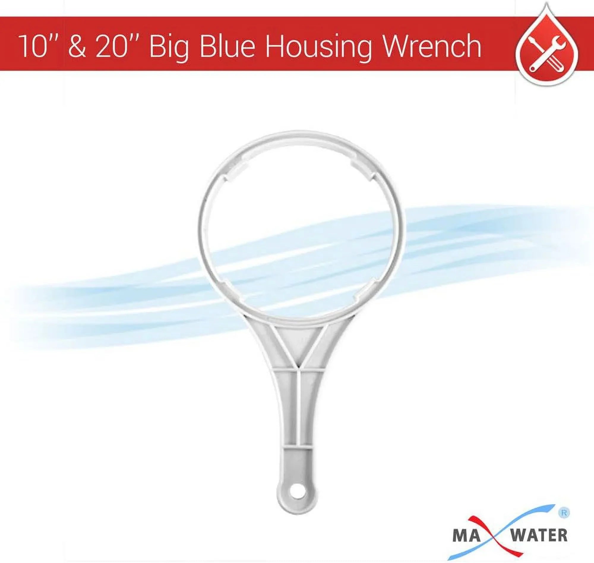 1 Pack 10" BB Blue Whole House System Filter Housing 1" NPT Brass Ports W/Pressure Release, Pressure Gauge, Wrench Bracket