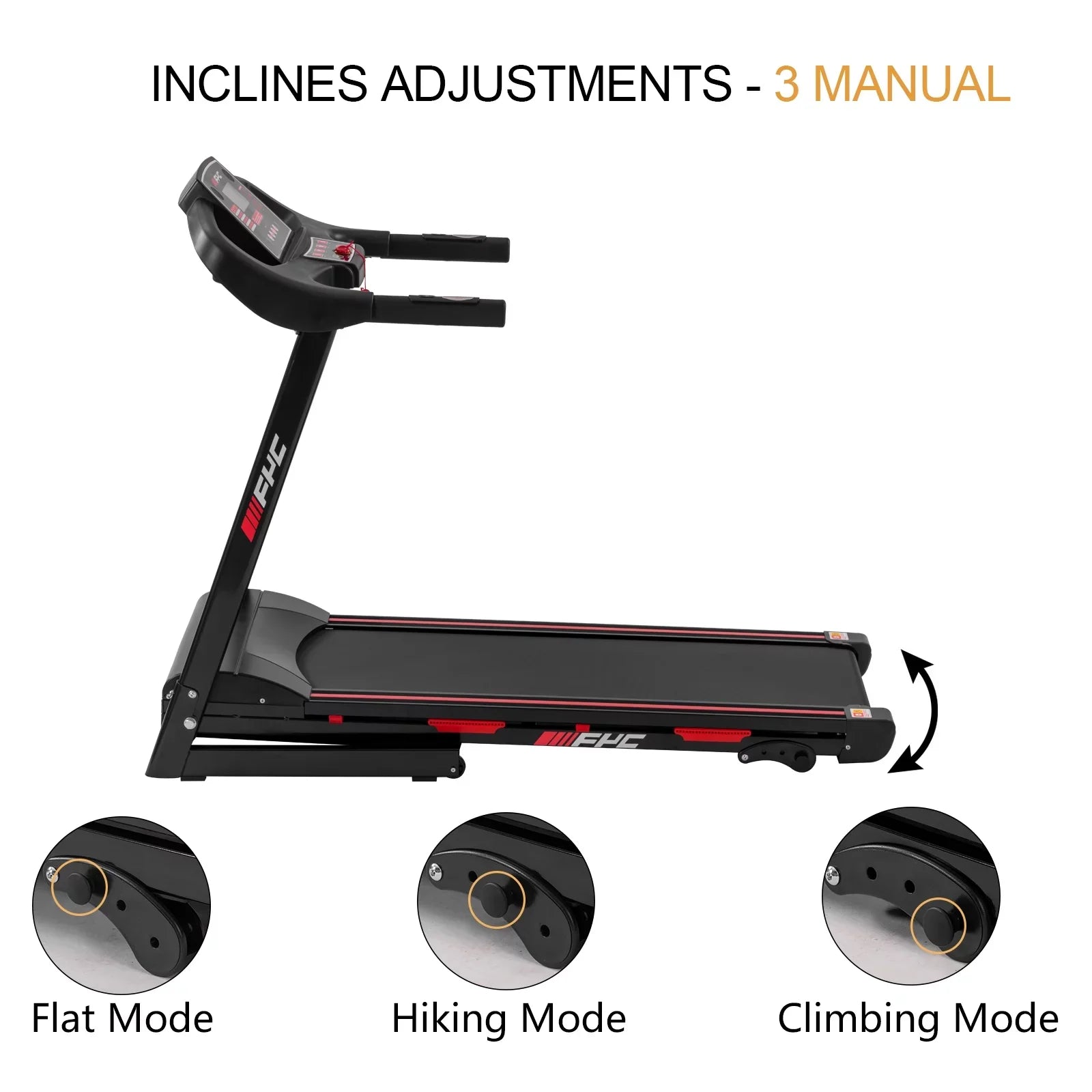 Dcenta FYC Folding Treadmill for Home - 330 LBS Weight Capacity Running Machine with Incline/, 3.5HP 16KM/H Max Speed Foldable Electric Treadmill Easily Assembly, Home Gym Workout Exercise