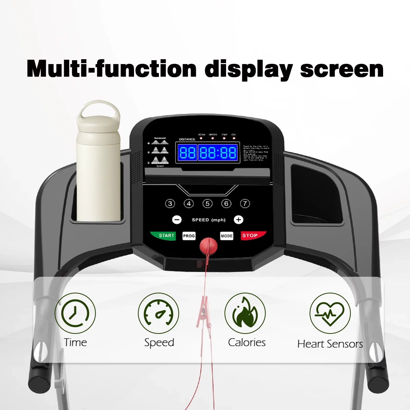Dcenta Folding Treadmill for Small Apartment, Electric Motorized Running Machine for Gym Home, Fitness Workout Jogging Walking Easily Install, Space Save