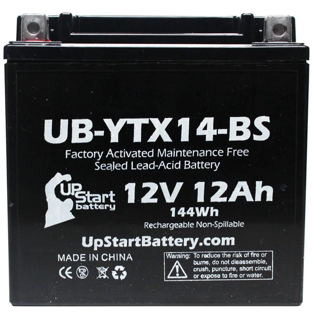 3-Pack UpStart Battery Replacement for 2011 BMW F800ST, GS 800 CC Factory Activated, Maintenance Free, Motorcycle Battery - 12V, 12AH, UB-YTX14-BS