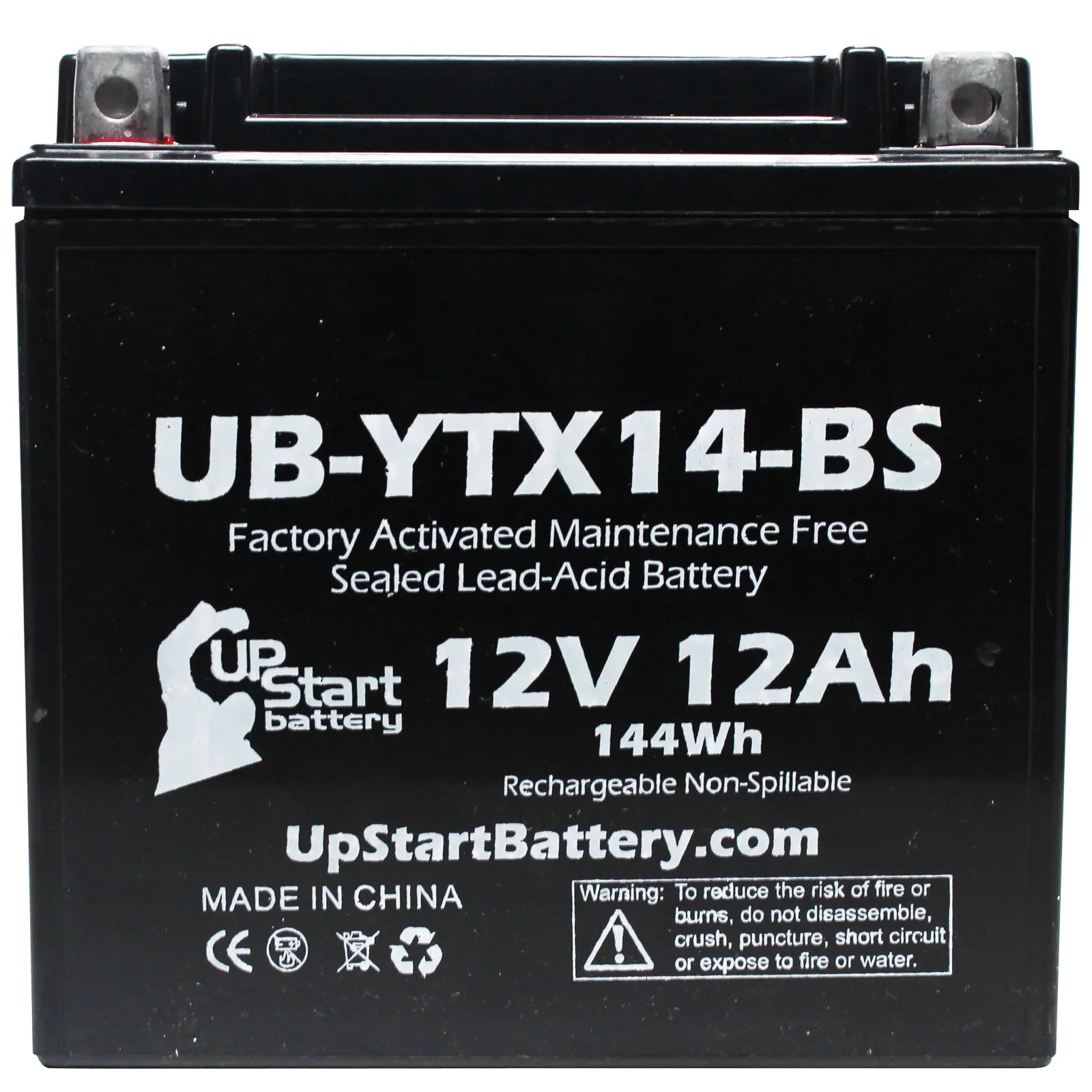 3-Pack UpStart Battery Replacement for 2011 BMW F800ST, GS 800 CC Factory Activated, Maintenance Free, Motorcycle Battery - 12V, 12AH, UB-YTX14-BS