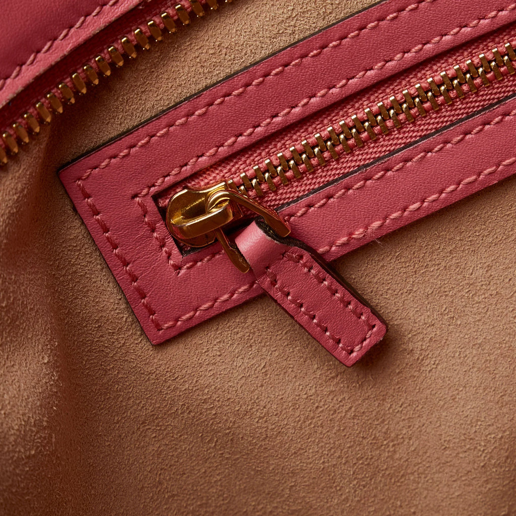 Pre-Owned Authenticated Gucci Guccissima Satchel Calf Leather Pink Unisex (New with Defects)