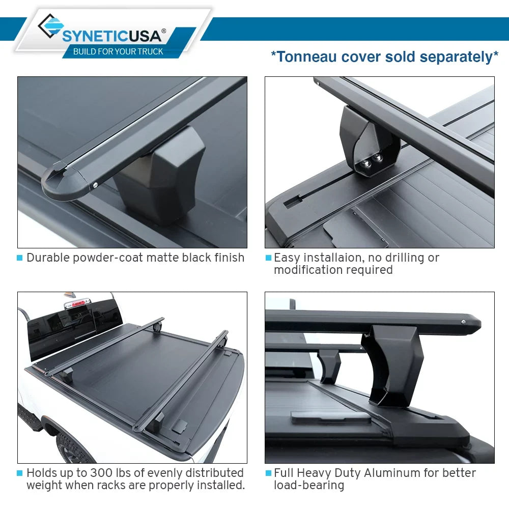Syneticusa HD Adjustable Crossbar Truck Bed Towers Heavy Duty Cargo Rack Compatible with F150 Ram Silverado Tundra Titan