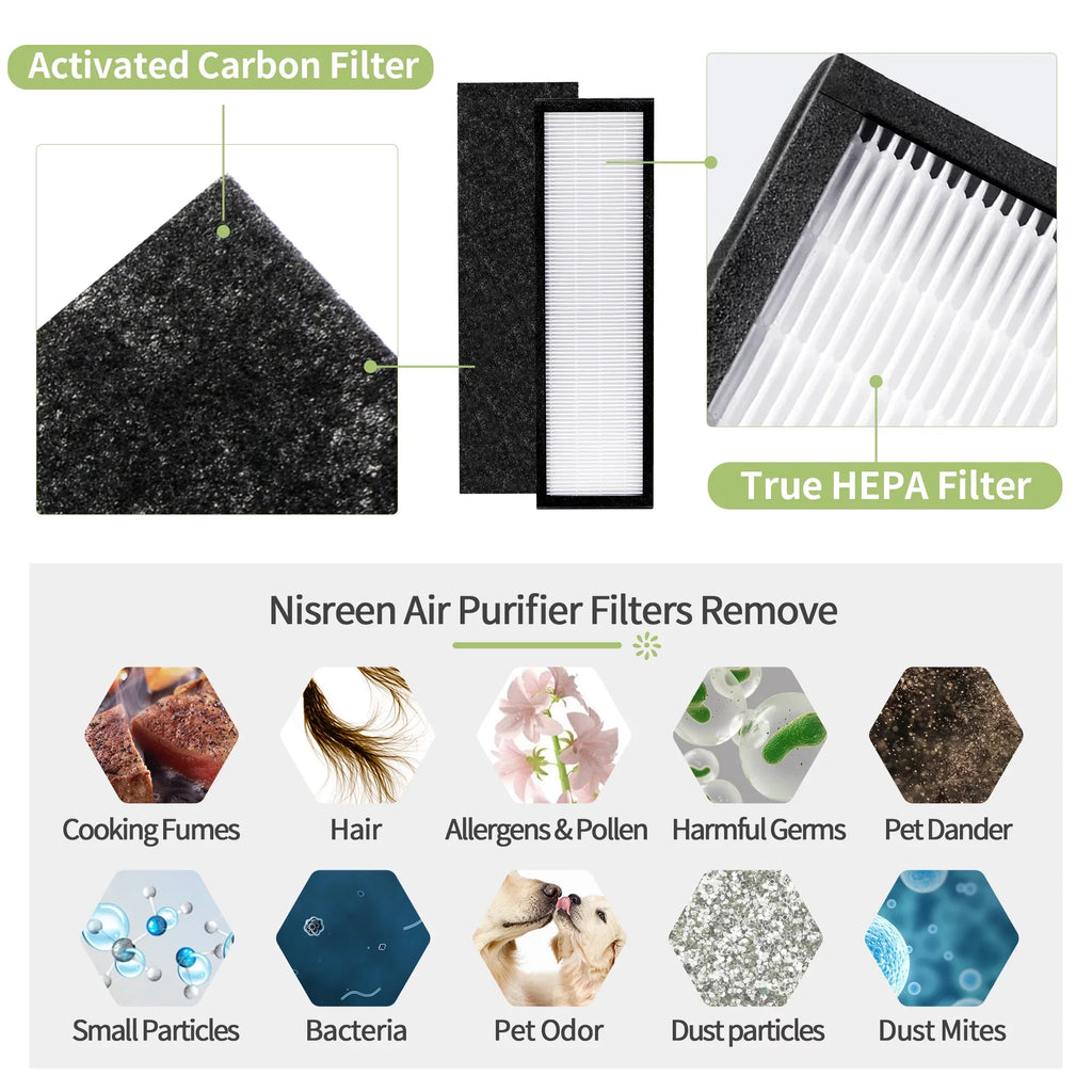 DAJDAH FLT5000 HEPA Filter C Replacement for Germ Guardian Air Purifier Filter Replacement FLT5000 FLT5111 AC5000 Models AC5250PT AC5000E AC5300B AC5350W | 4 HEPA and 6 Pre-Filter