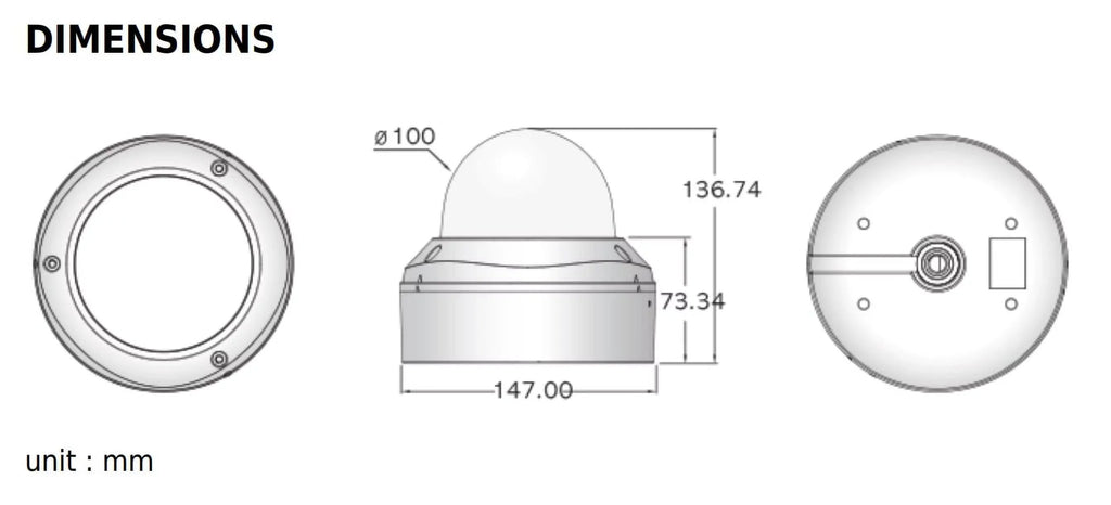 Eyemax Storm Series TVI-M2664V 1080P HD-TVI Vandal DOME IR Camera 2.8-12mm Dual Power, Motorized ( Made In Korea )